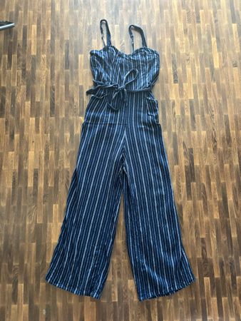 Hollister Blue Striped Jumpsuit Size S 