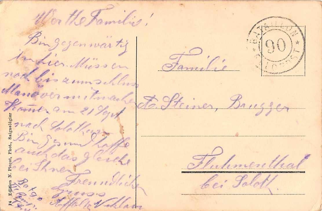 Cartoline postali: Souvenir de SAIGNELEGIER 1910 – Usato da Winterthur venduto da SchatzchischtliWinti 1