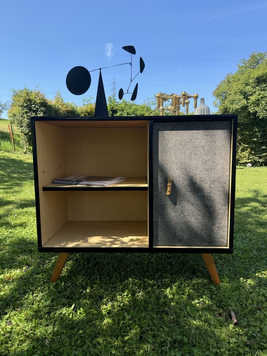 Cassettiere: Meuble vintage bleu et noir – Usato da Romont / BE venduto da kotao 5