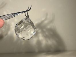 Boule cristal Feng-Shui ancienne, taillé transparente, 4 cm✨