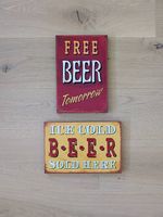 2 Vintage Leinwandbilder Beer auf Keilrahmen (20x30 cm)