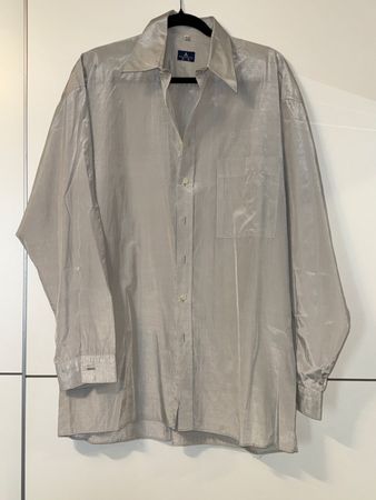 HELLGRAUE OVERSIZE-BLUSE