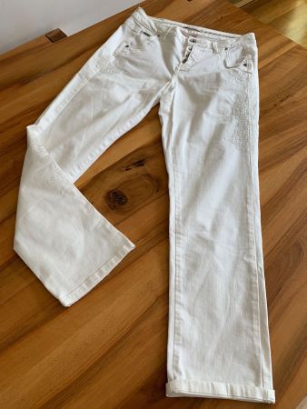 NILE Atelier Traum Hose/Jeans weiss Gr. S aufwändige Details