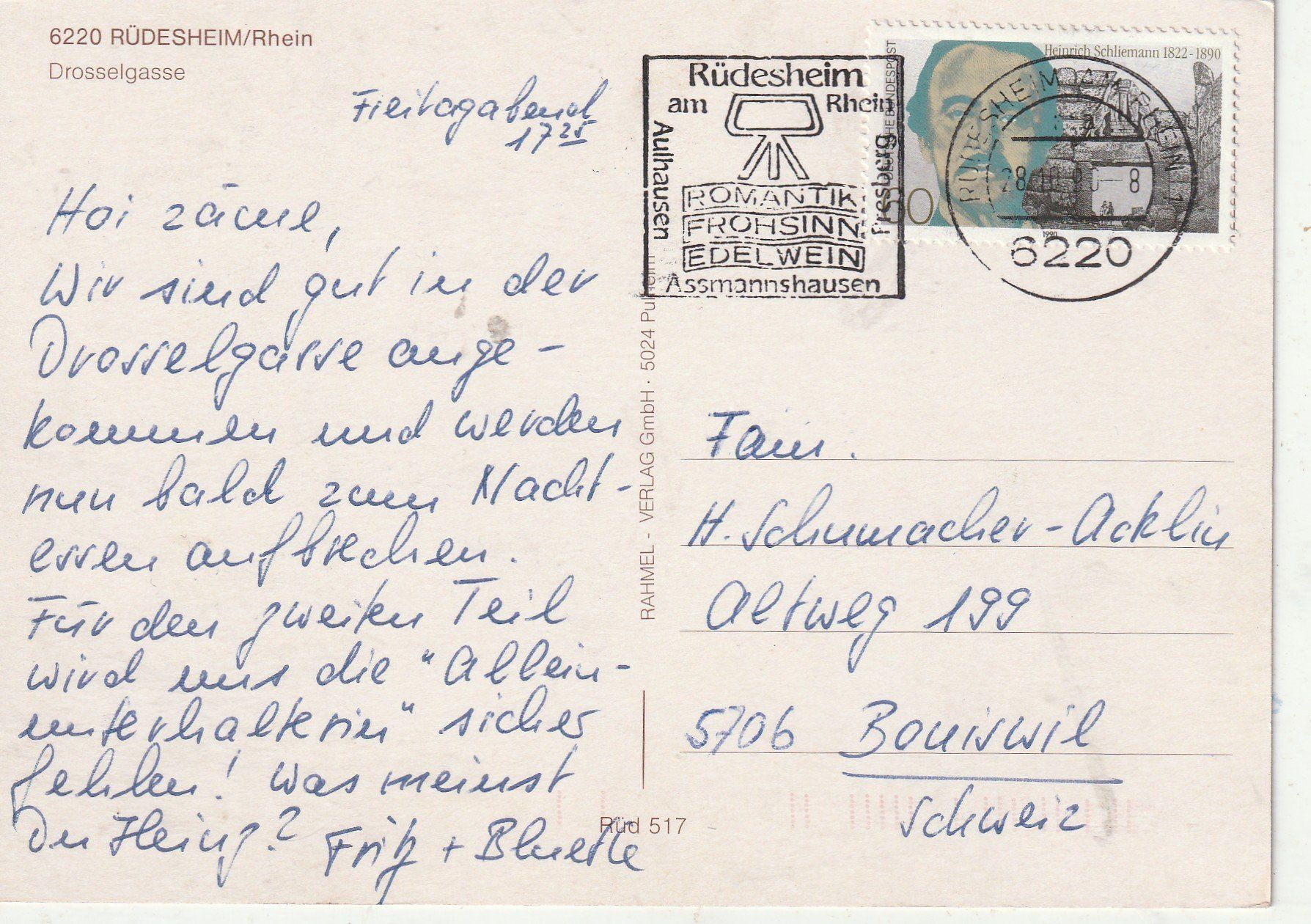 Cartoline postali: Rüdesheim Rhein – Usato da Lumbrein venduto da made02 1