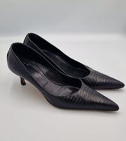 Versace Pumps Damen Schwarz Leder Gr. 38 Made in Italy