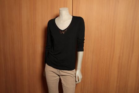 ESPRIT Shirt bestickt, Perlen/Pailletten, schwarz, M, neuw.