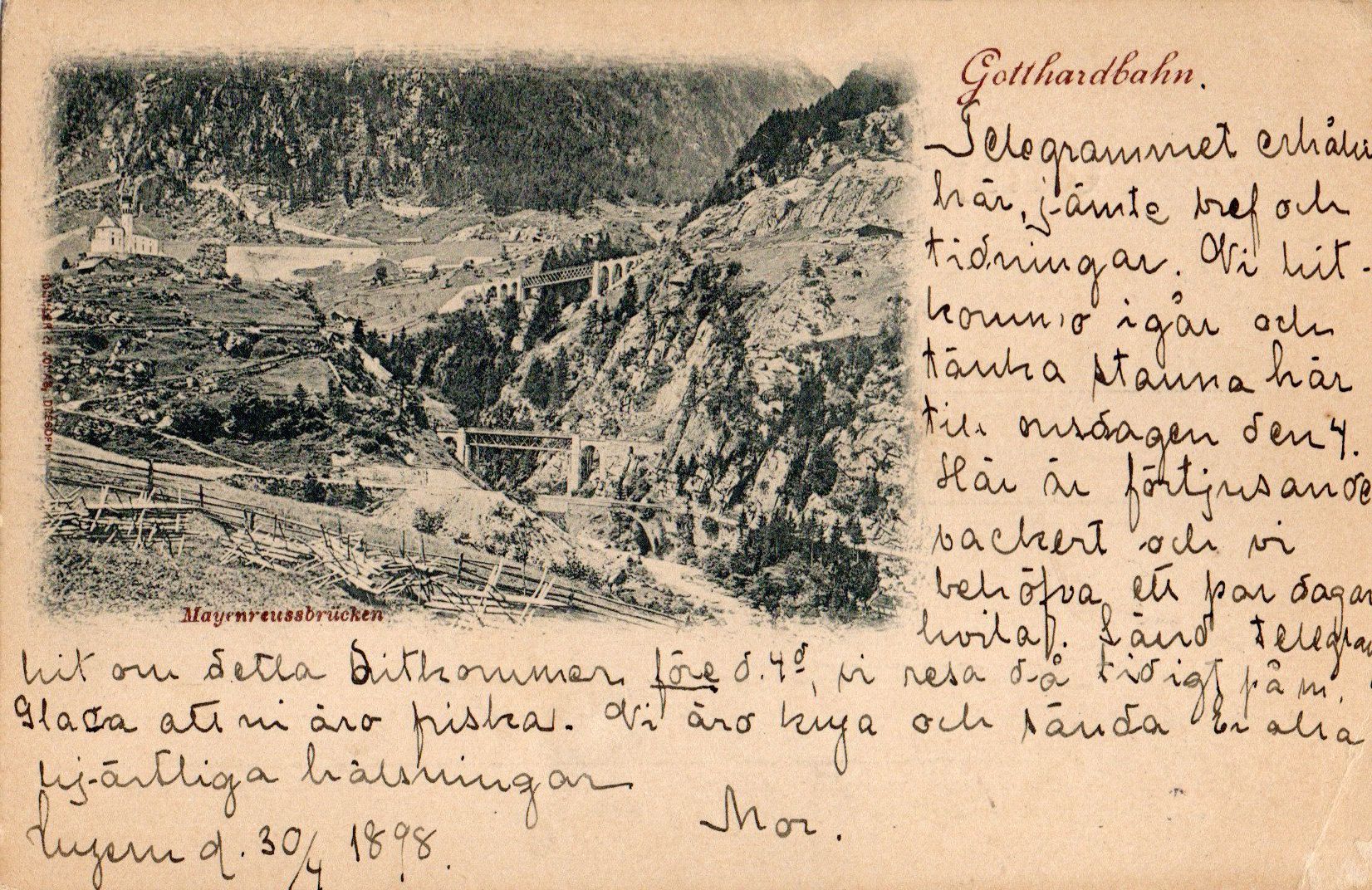 Cartoline postali: Gotthardbahn - Mayenreussbrücken – Usato da Melano venduto da pisonsdro