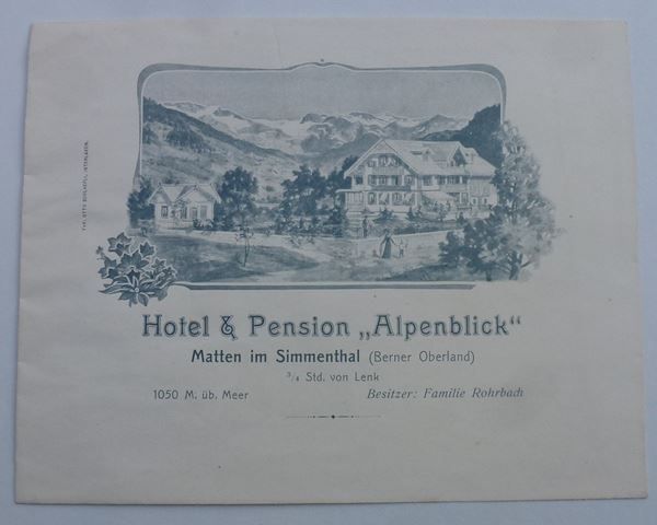Tous les timbres: Top ++ Brief Hotel & Pension Alpenblick – D'occasion à Walkringen par Casablanca777