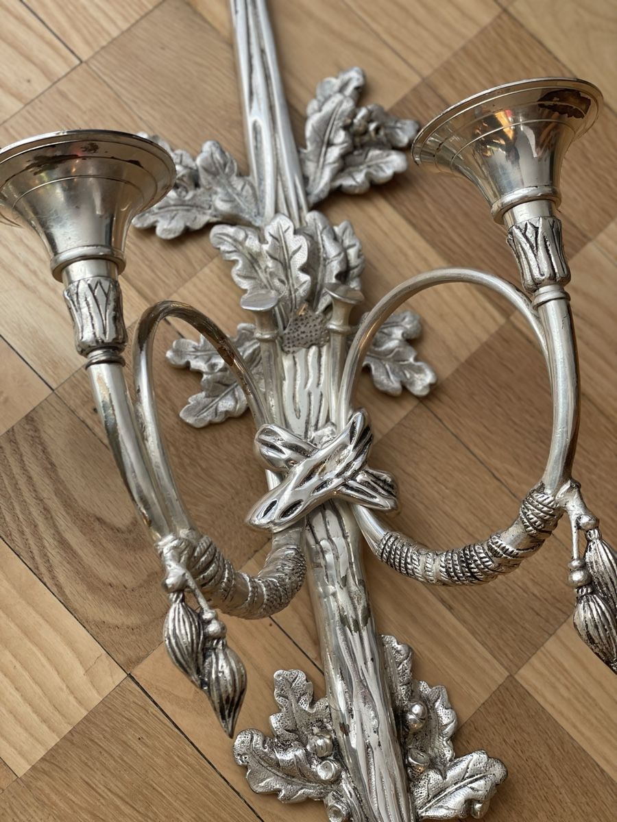 Portacandele: Wandkerzenhalter, Silber – Usato da Bern venduto da roa80 2