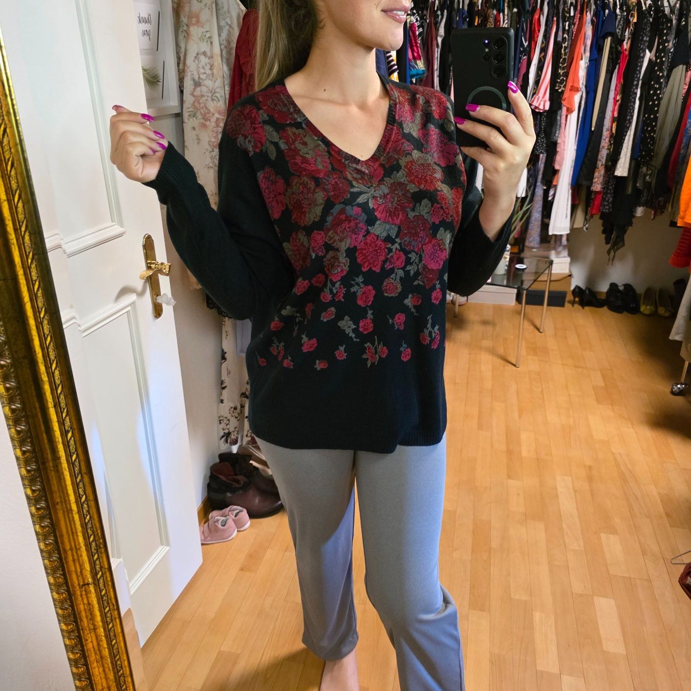 Maglioni & Felpe: Schöner Biaggini Pullover mit Blumenmuster, Grösse XL/XXL – Usato da Wald ZH venduto da CapLux