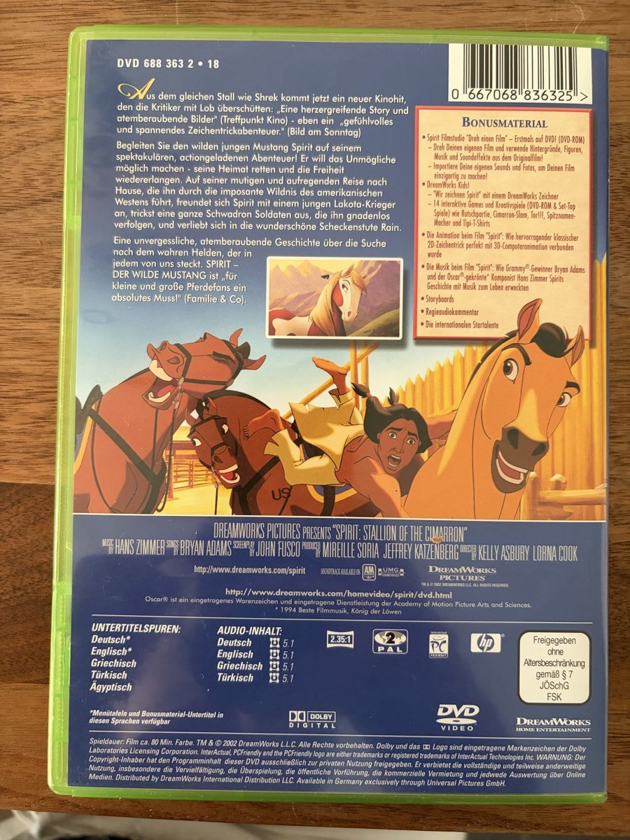 Tutti i DVDs: Spirit - Der wilde Mustang DVD gebraucht – Usato da Dübendorf venduto da h112s9 1