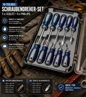 2x 10-teiliges Schraubendreher-Set im Koffer – Neu