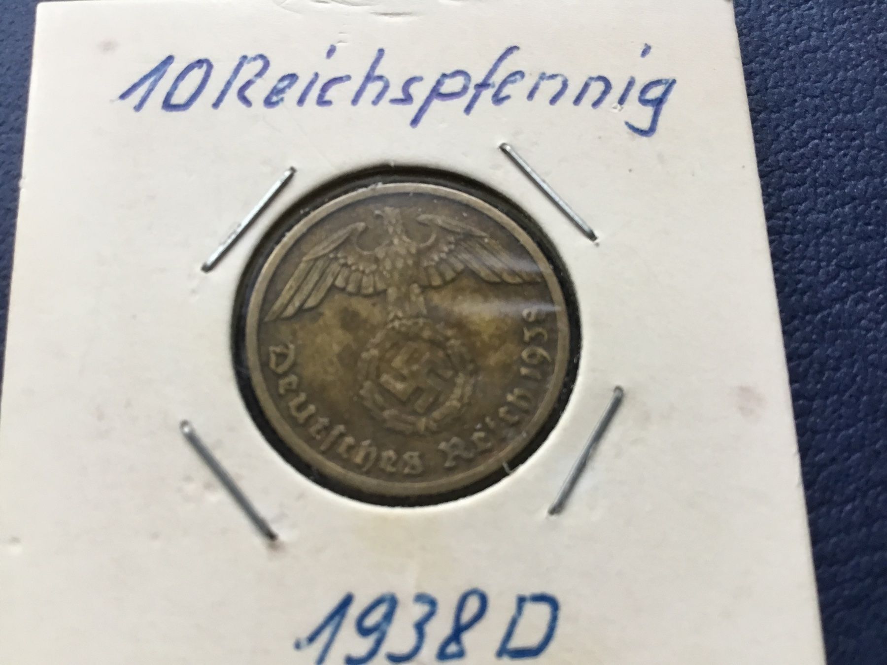 Alle Münzen: Drittes Reich 10 Reichspfennig 1938 D – Gebraucht aus St. Margrethen SG von alfapeugeot10