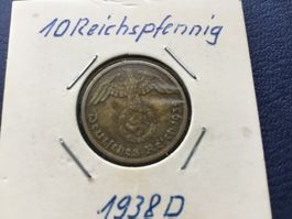 Drittes Reich 10 Reichspfennig 1938 D