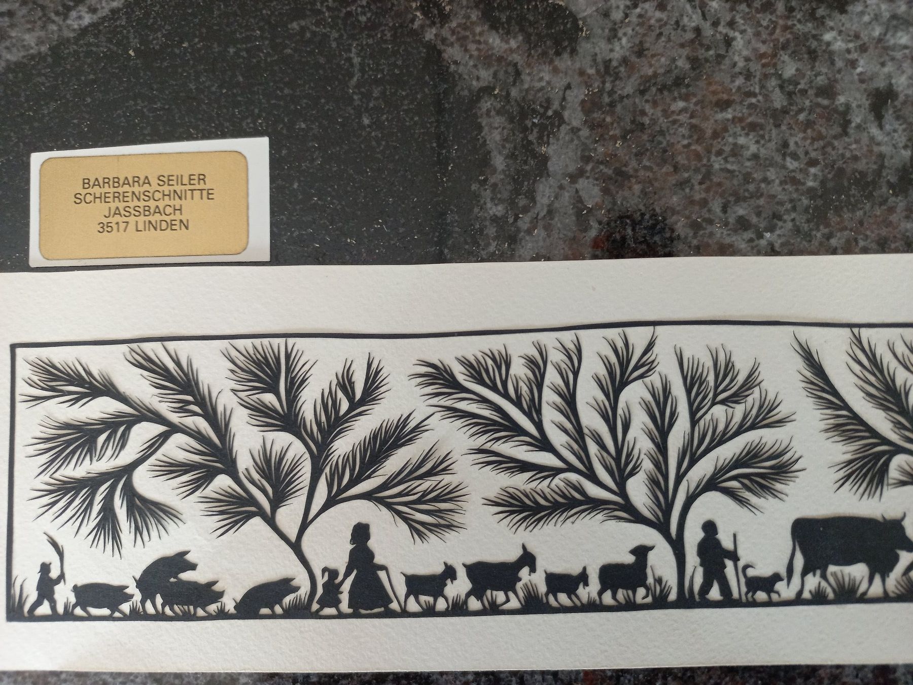 Arts picturaux & lithographies: Original Scherenschnitt von Barbara Seiler – Neuf (Voir description) à Kaufdorf par EdelmannPaPrintGmbH 1