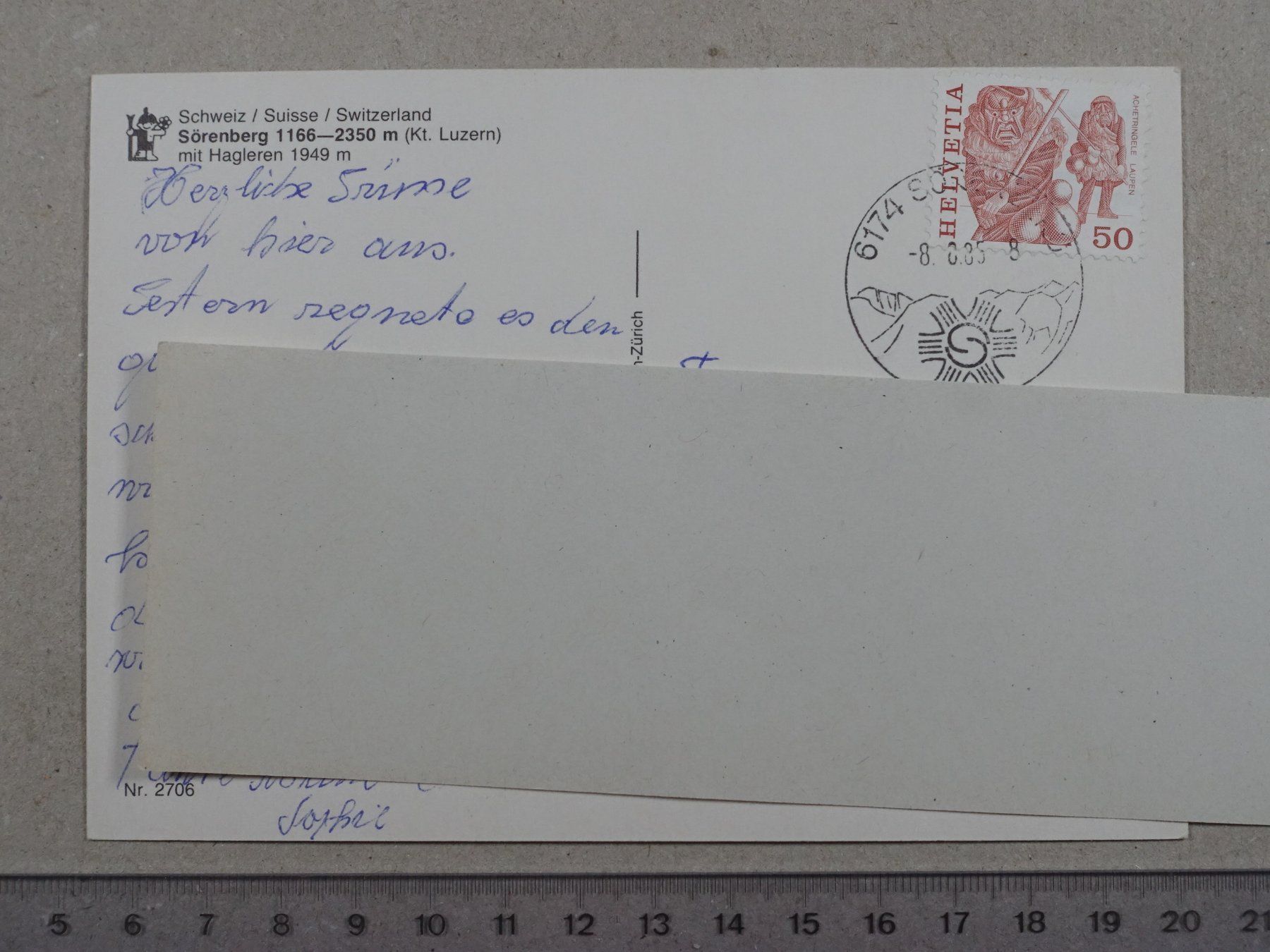 Cartoline postali: Sörenberg, 1985 – Usato da Lenzburg venduto da fh1 1