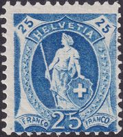 1907, Stehende Helvetia: 95A ungebraucht +Original-Gummi
