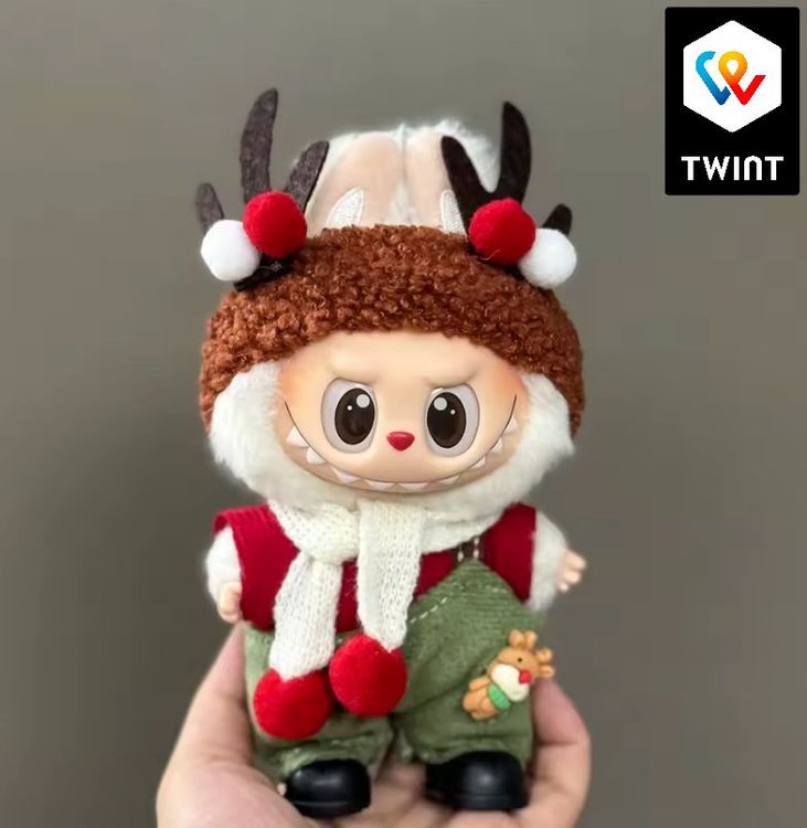 Vêtements Poupée Labubu - Ensemble Noël Renne (robe Et Chapeau) - En Peluche Douce - Pour Poupées De 10 Cm Ou Labubu 17 Cm - Cadeau Collectionneurs