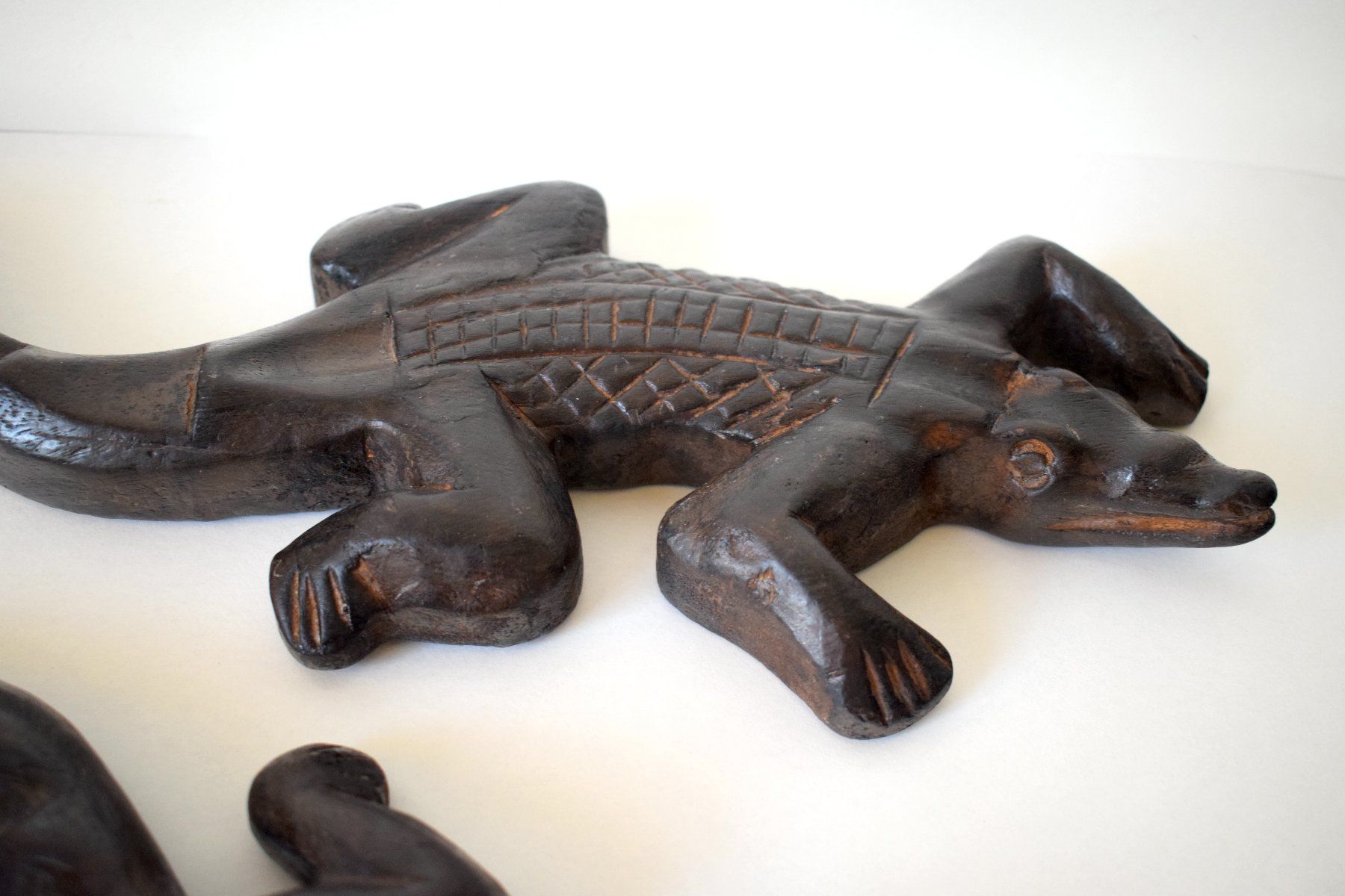 Statuette: TOP Gr. Krokodile Holz Tierfigur gross – Usato da Dulliken venduto da ichwettichhett 5