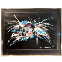 Superbe Modern Abstract Oil signed painted on canvas