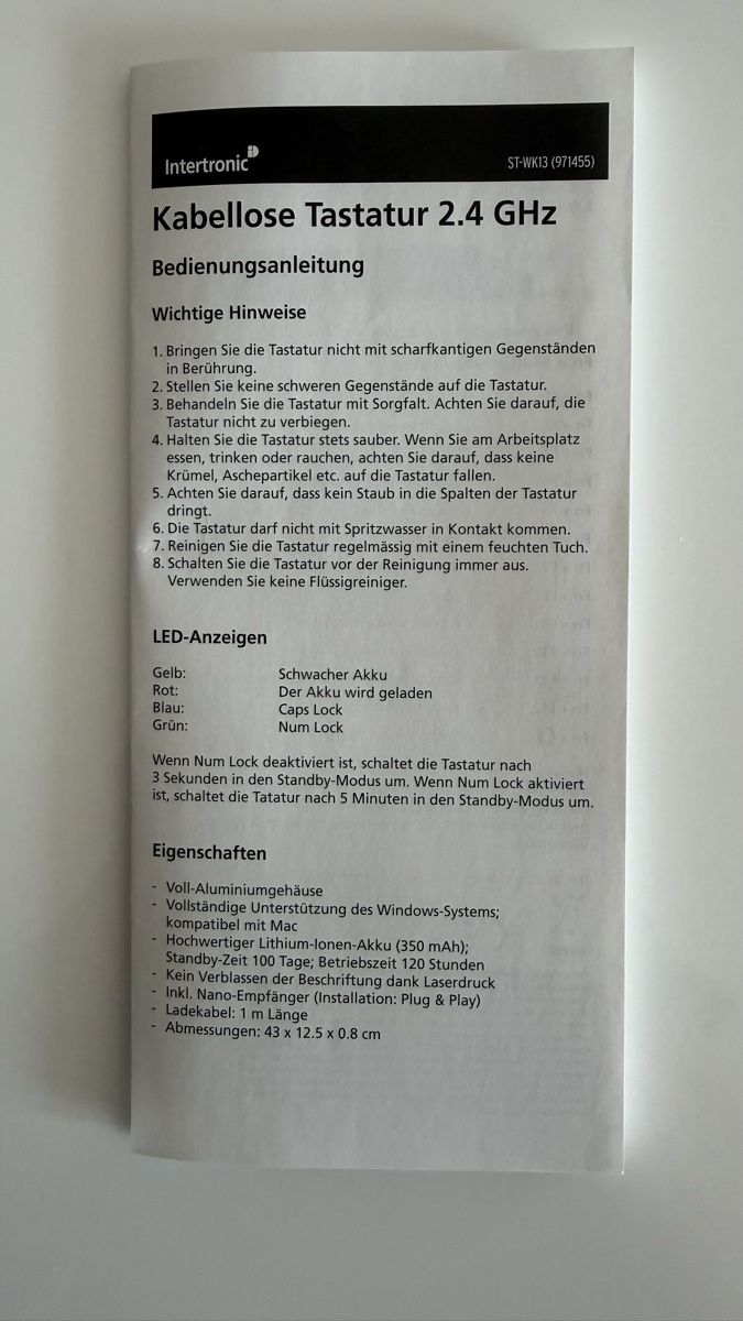 Claviers: Wireless Keyboard - ungebraucht – Neuf (Voir description) à Ennetbürgen par PurePick 2