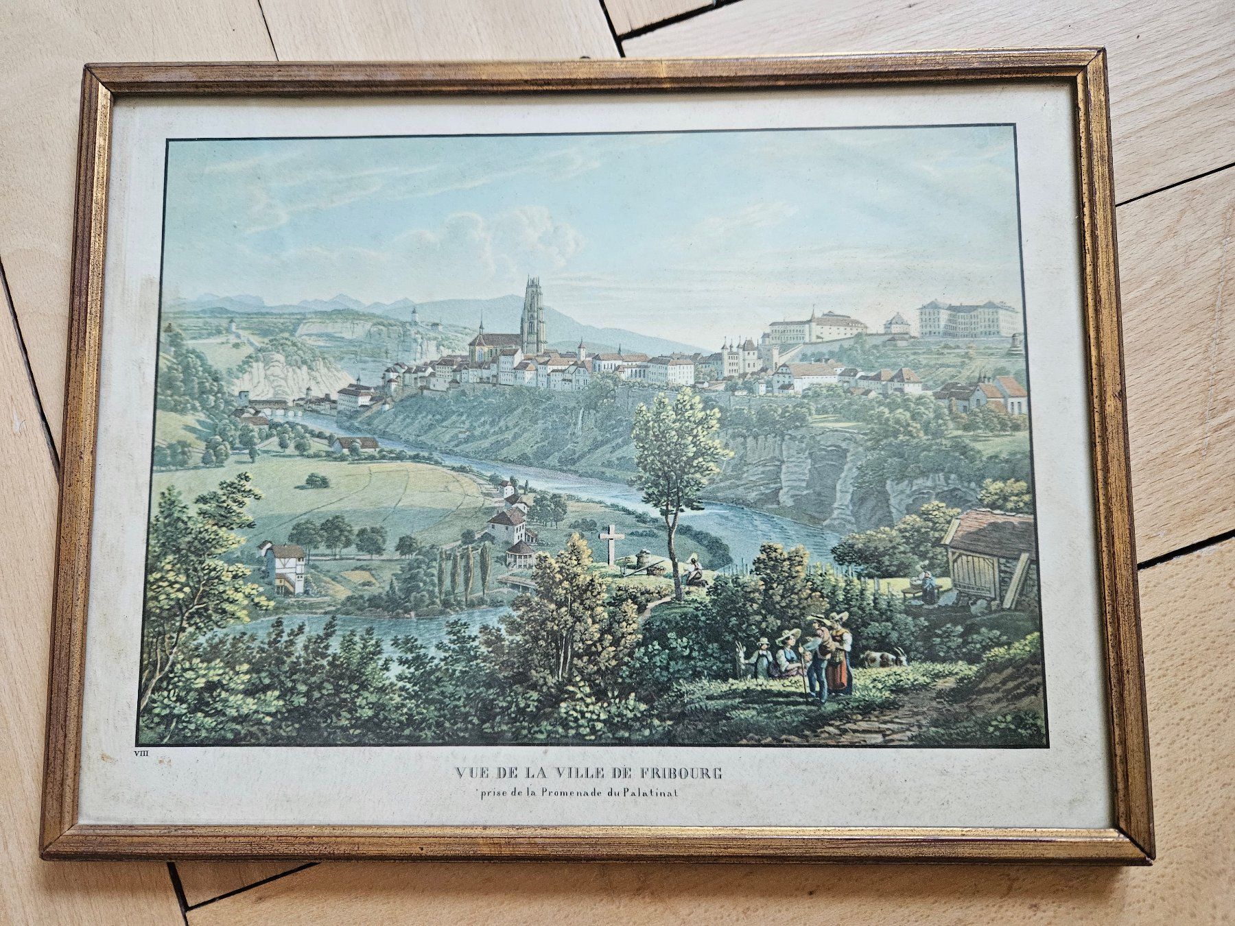 Arts picturaux & lithographies: Antike Lithographie "Freiburg" – D'occasion à Zürich par tschudin.barbara