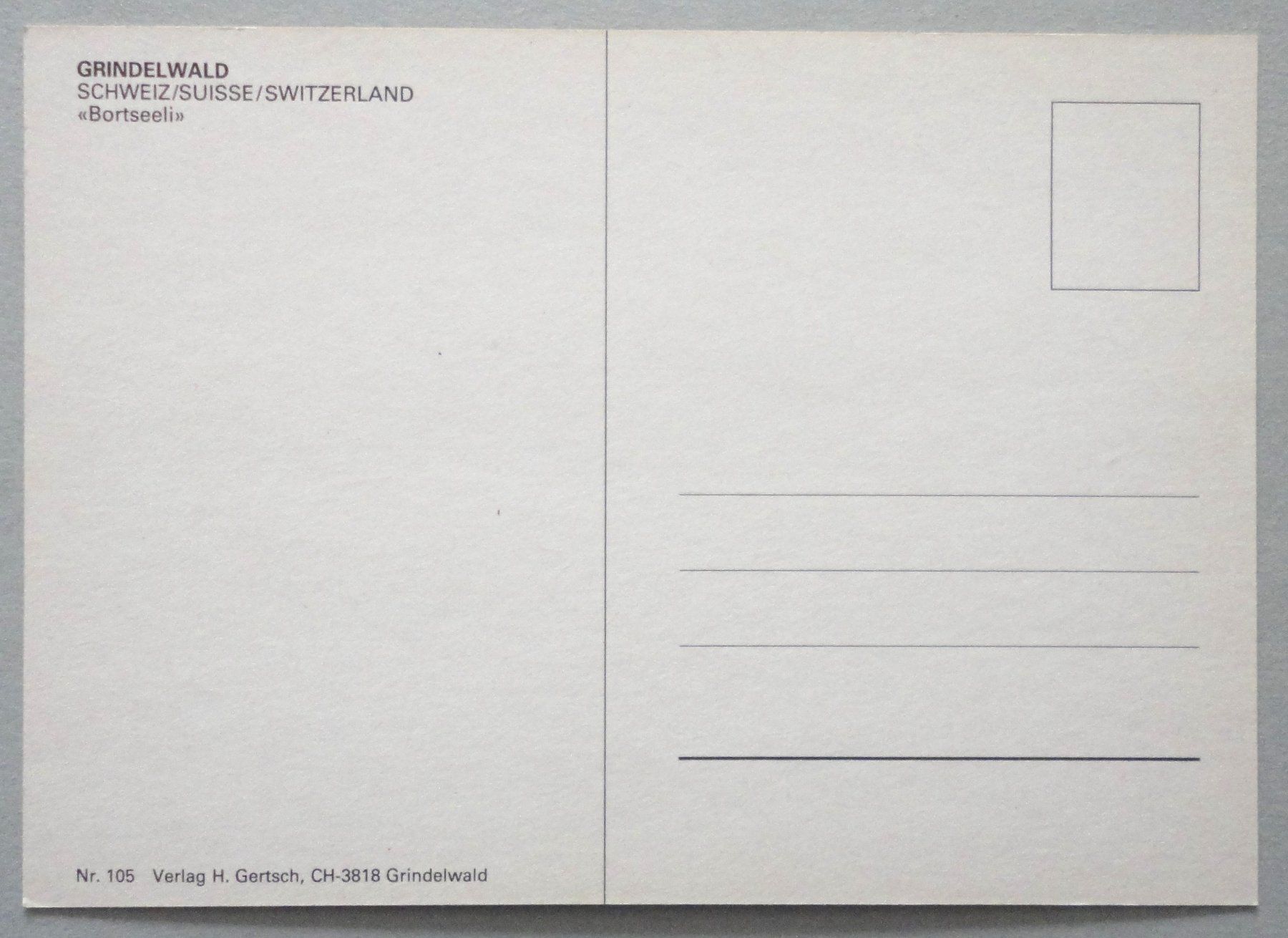 Cartoline postali: Grindelwald, "Bortseeli" – Usato da Fétigny venduto da Billy2miny 1