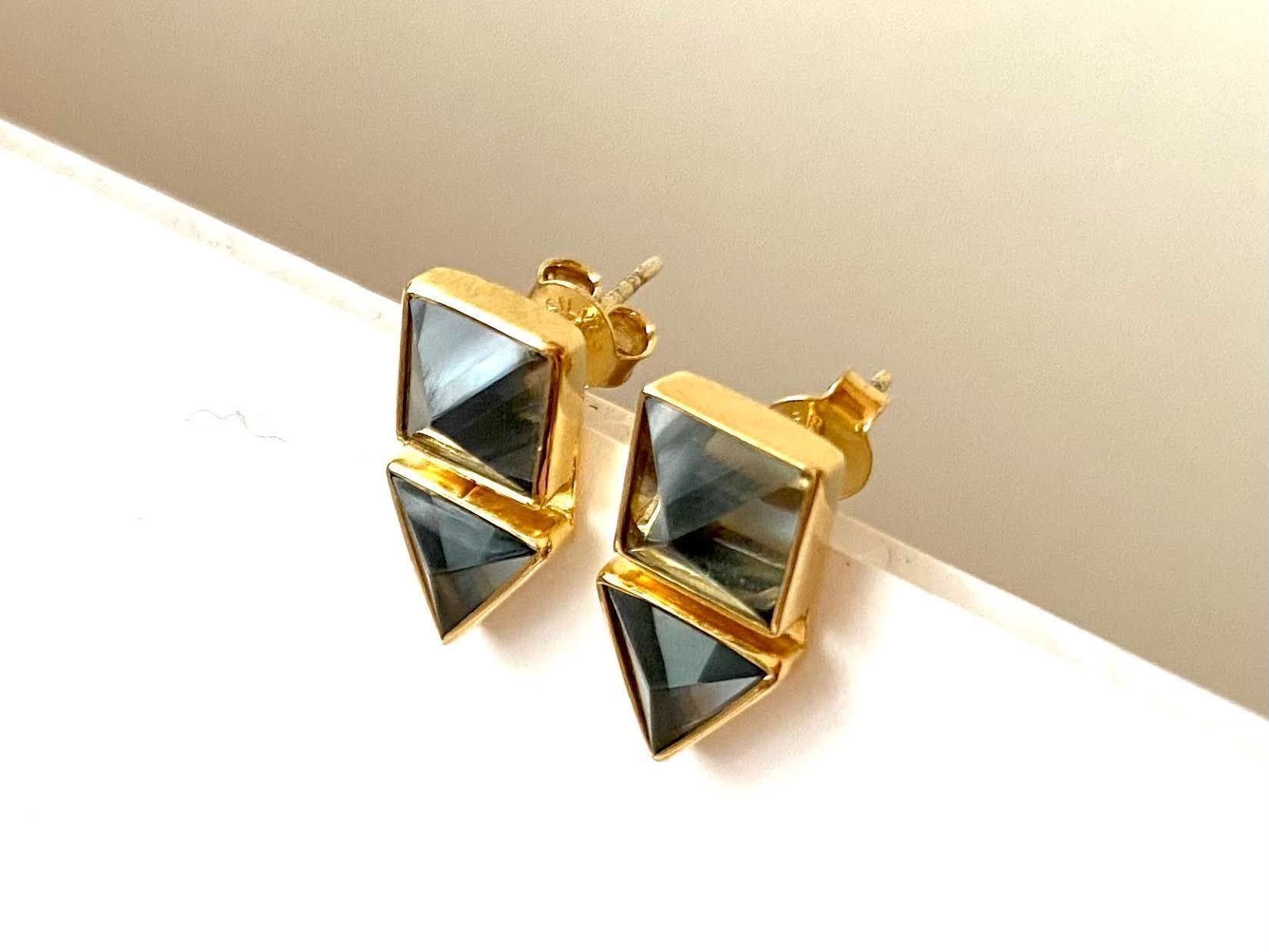 Orecchini pendenti & Orecchini a lobo: Ohrringe Ohrstecker blau gold 925 Silber – Nuovo (secondo la descrizione) da Zürich venduto da goldfisch.schmuck