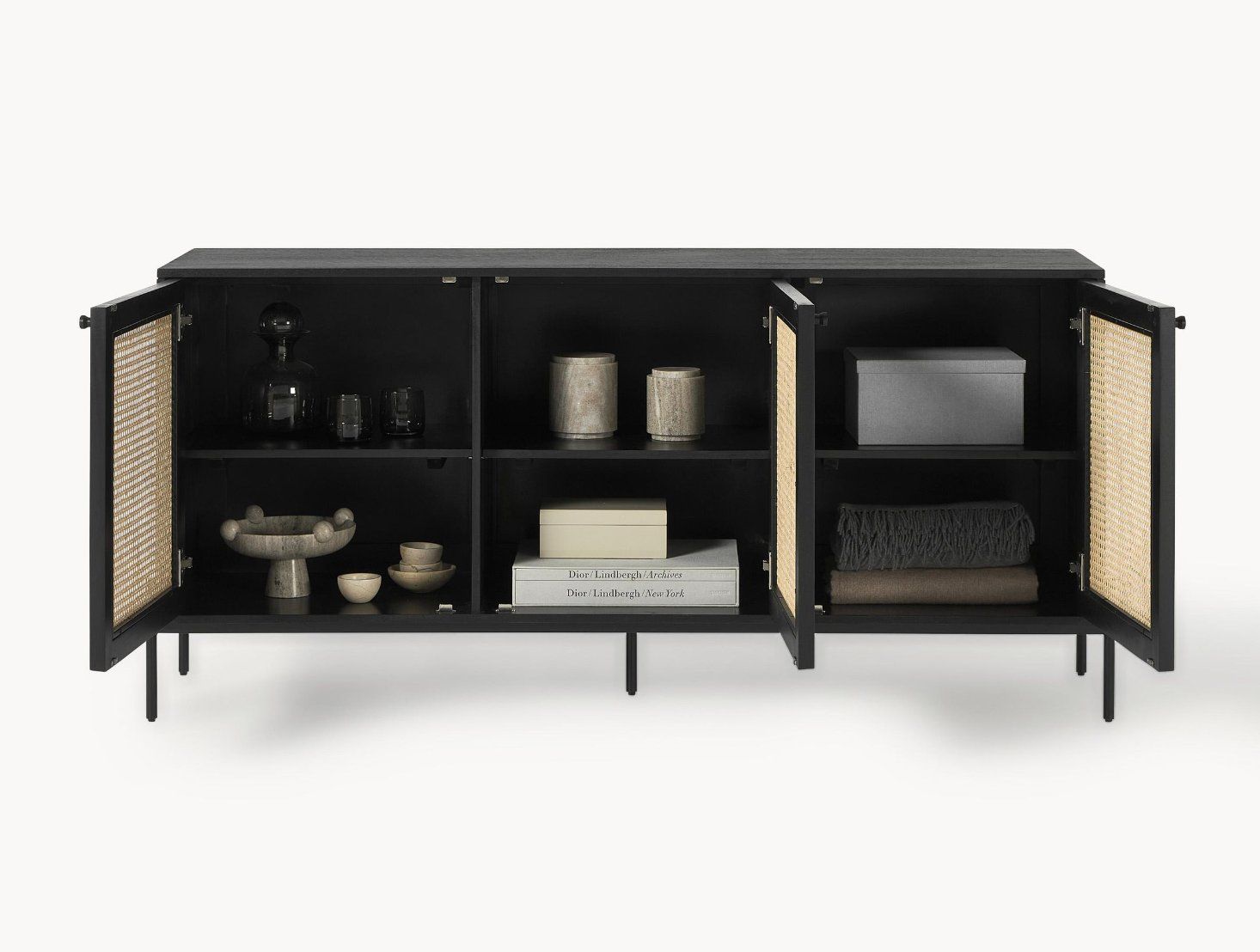 Westwing Cassettiere: Westwing, Sideboard Vienna mit Wiener Geflecht - schwarz – Usato da Aarburg venduto da ste_clp7 7