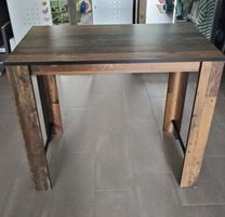 Bartisch Holz braun Altholz- Fabrik-Metall optik 120x58x107
