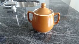 Braune Zuckerdose ära Rössler  Vintage guter Zustand
