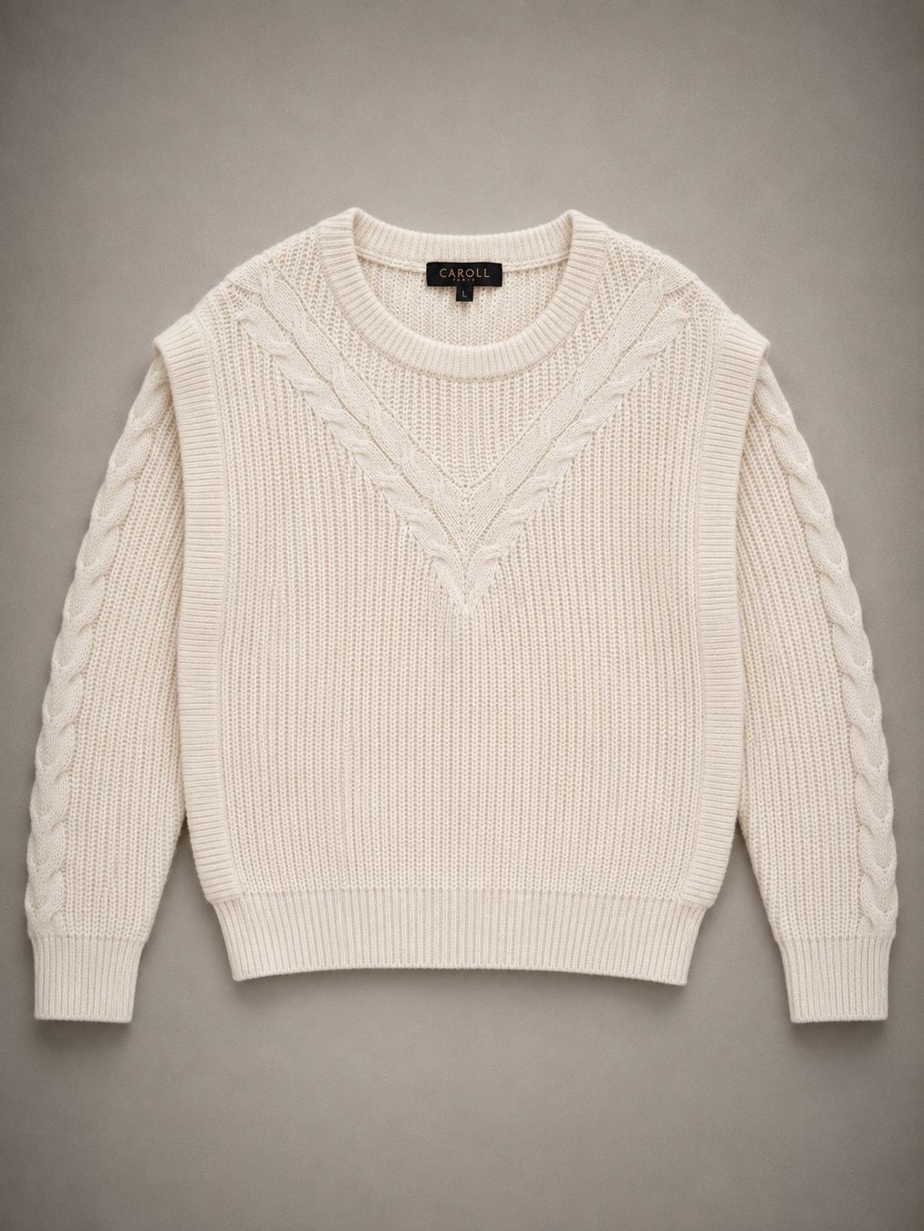 Caroll Pullover & Sweatshirts: Caroll Paris Pull torsadé écru laine L – Neu (gemäss Beschreibung) aus Le Locle von sAm_2112
