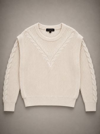 Caroll Paris Pull torsadé écru laine L