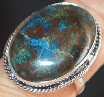 Ring L-4629 – Chrysokoll Azurit – 20mm Innendurchmesser