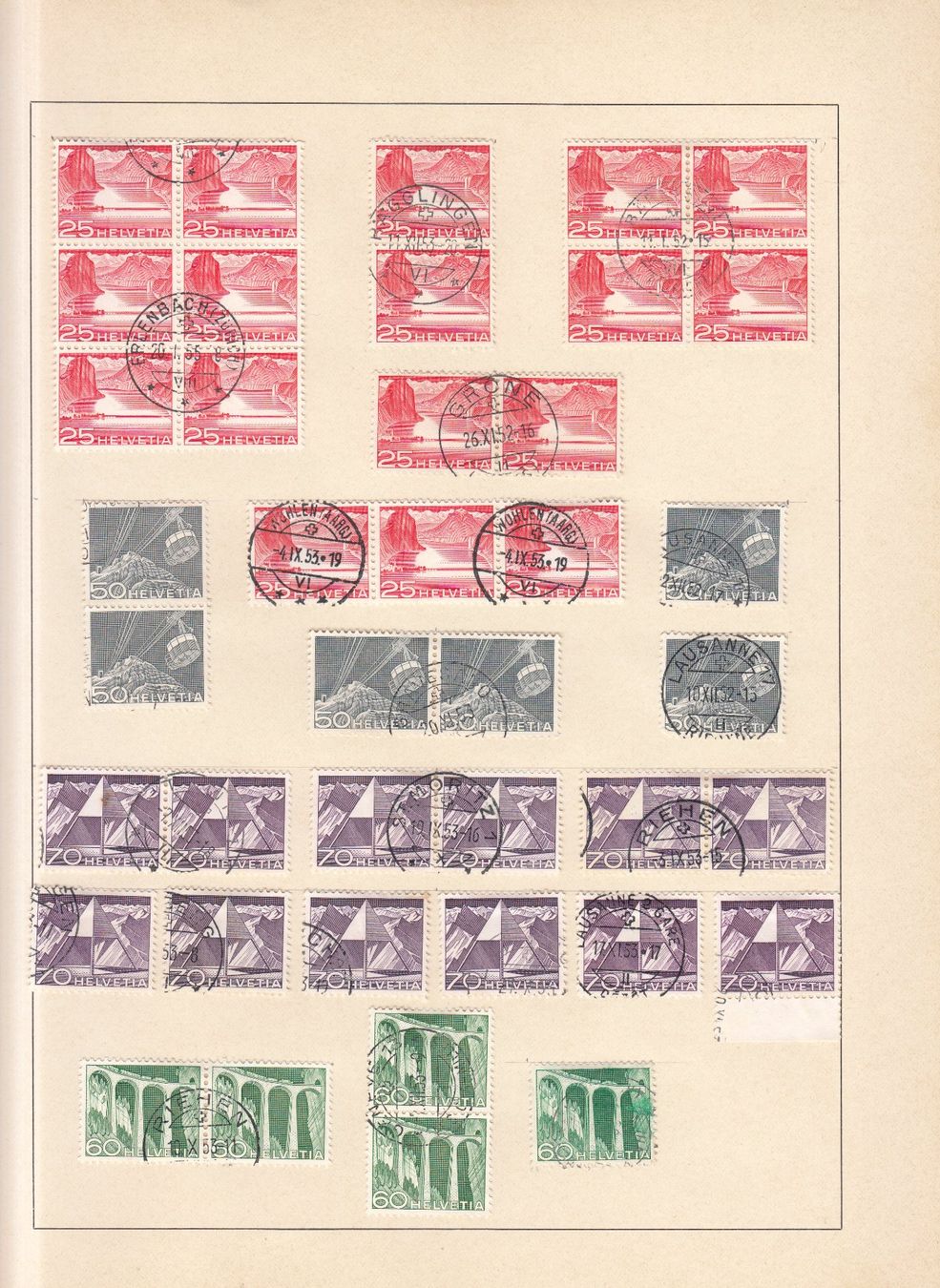 Alle Briefmarken: Technik und Landschaft 1949 Plattenfehler / Abarten – Gebraucht aus Bürglen TG von StampGraf 4