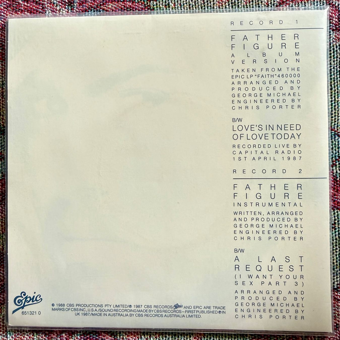 Dischi in vinile: George Michael Father Figure 7" 2x Single vinyl gatefold 80s – Usato da Aarau venduto da Grogu66 1