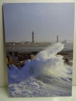Sturmflut Postkarte Pointe de Penmarc'h Leuchtturm 12 cm x17