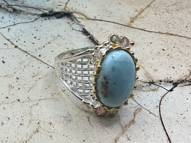 Ringe: Art Deco Stil Silberring mit Larimar, Gr.56 – Neu (gemäss Beschreibung) aus Luzern von S.Kern01 3