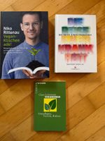 3 Sachbücher Veganismus und Homöopathie, gebraucht