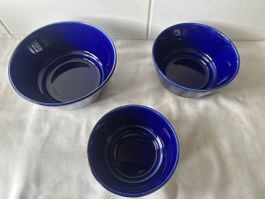 GDR HEIKE Schüsseln Set, Kobalt Blau, 3-teilig, Vintage