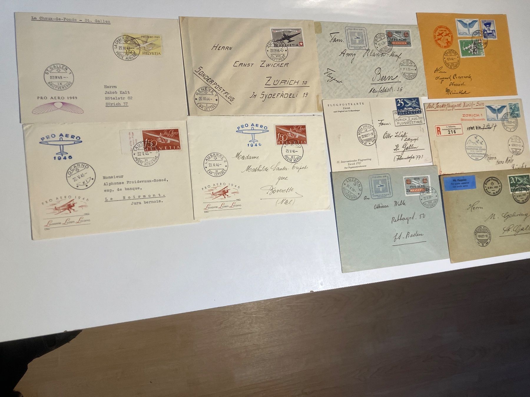 Alle Briefmarken: 10 diverse Flugpostbelege mit besseren – Gebraucht aus Baar von Ramona10