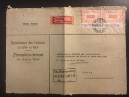 Freistempel Etat du Valais, Bahnpost Ambulant 1947
