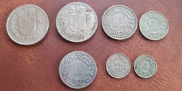 Lot de pièces suisses en argent divers années  