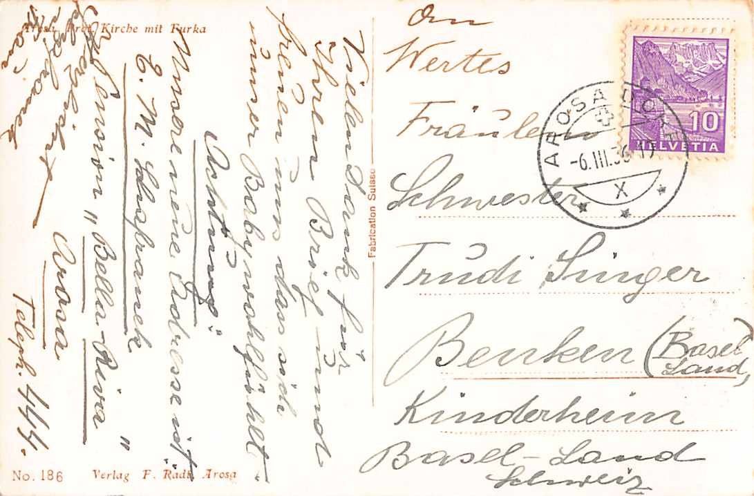 Cartoline postali: NEU: uralte Ansichtskarte AROSA 1936, ab 1.-- – Usato da Lufingen venduto da SchnaeppliCorner 1