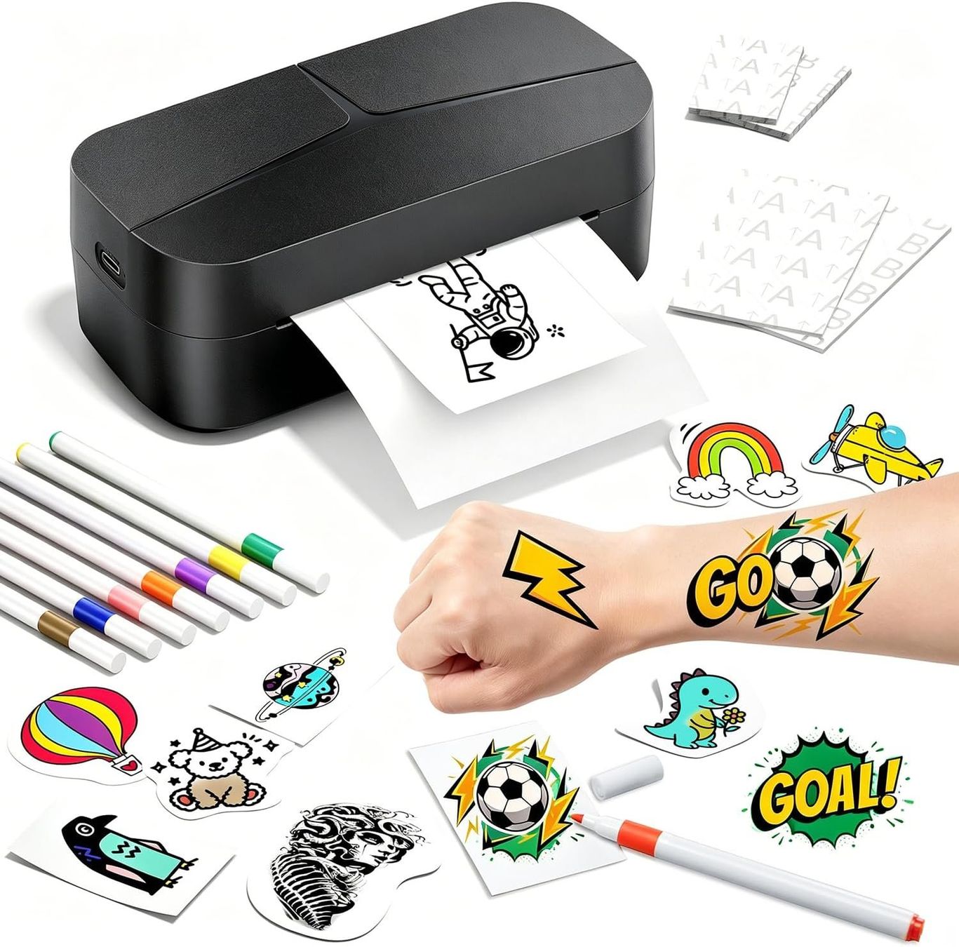 Stampanti: Kinder Tattoo Drucker Set Thermodrucker Phomemo TK32 – Nuovo e nell'imballaggio originale da Suhr venduto da SchnapperCH