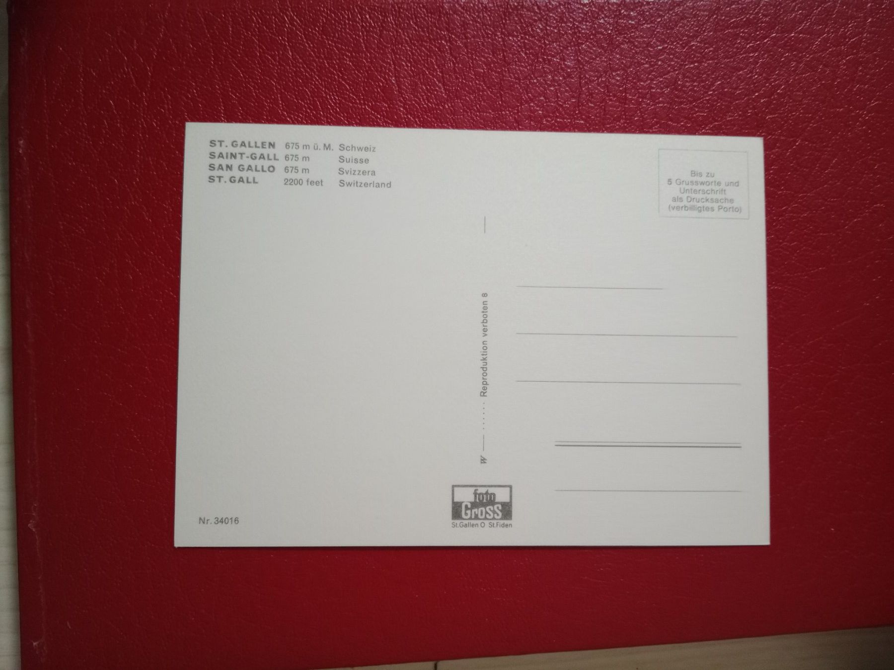 Cartoline postali: St.Gallen Gesamtansicht – Usato da Küttigen venduto da Melisch1000 1