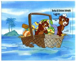 Block Walt Disney. Chip an’ Dale. Turks- und Caicosinseln
