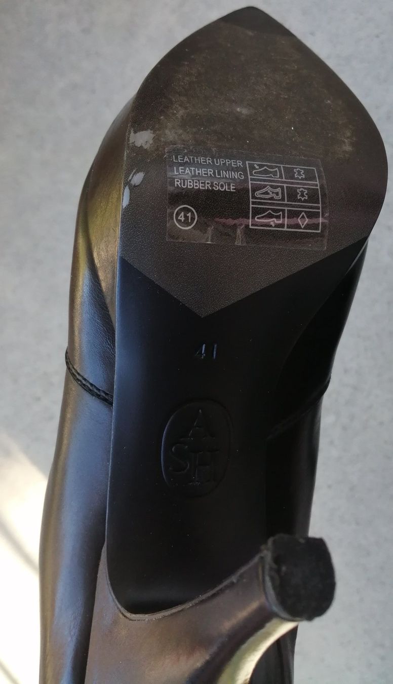 Ash Scarpe da donna: Schwarze Leder Stiefeletten mit Absatz, Grösse 41 – Usato da Schaffhausen venduto da Domifran 3