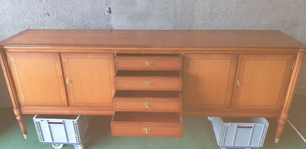Cassettiere: Kirschbaum Seidbord mit Intarsien und Messing Beschläge – Usato da Seon venduto da bubu73 1