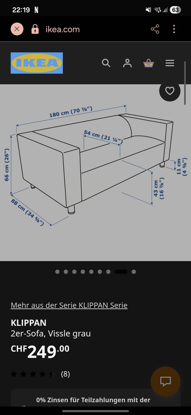 Ikea Divani: Gemütliches, graues 2er Sofa - Ikea Klippan – Usato da Basel venduto da claudi88 1